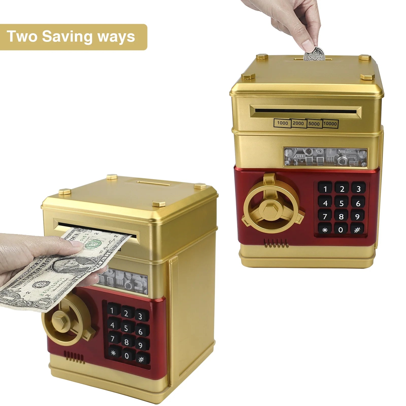 Piggy Bank Electronic Mini ATM for Kids Baby Toy, Safe Coin Banks Money Saving Box Password Code Lock for Children,Boys Girls Gift